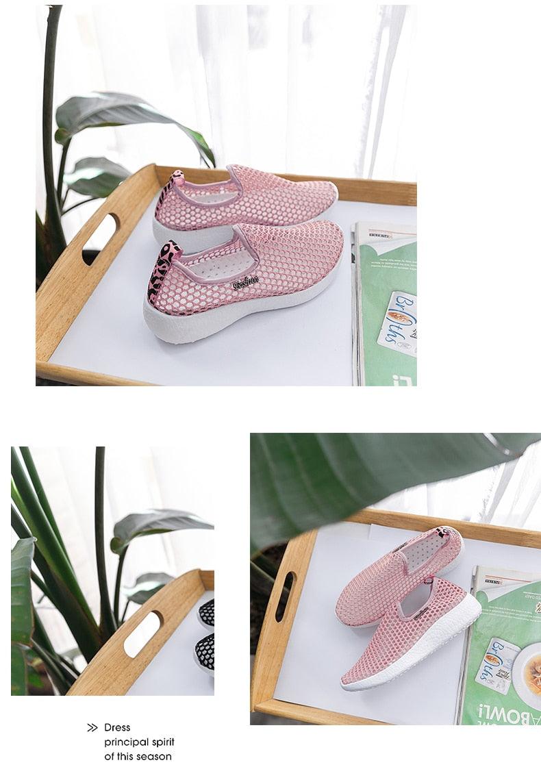Chaussures de sport en maille respirante pour femmes Chaussures de sport tendance douces et confortables Chaussures de sport à enfiler tendance Semelle souple respirante Confortables Chaussures de course et de marche