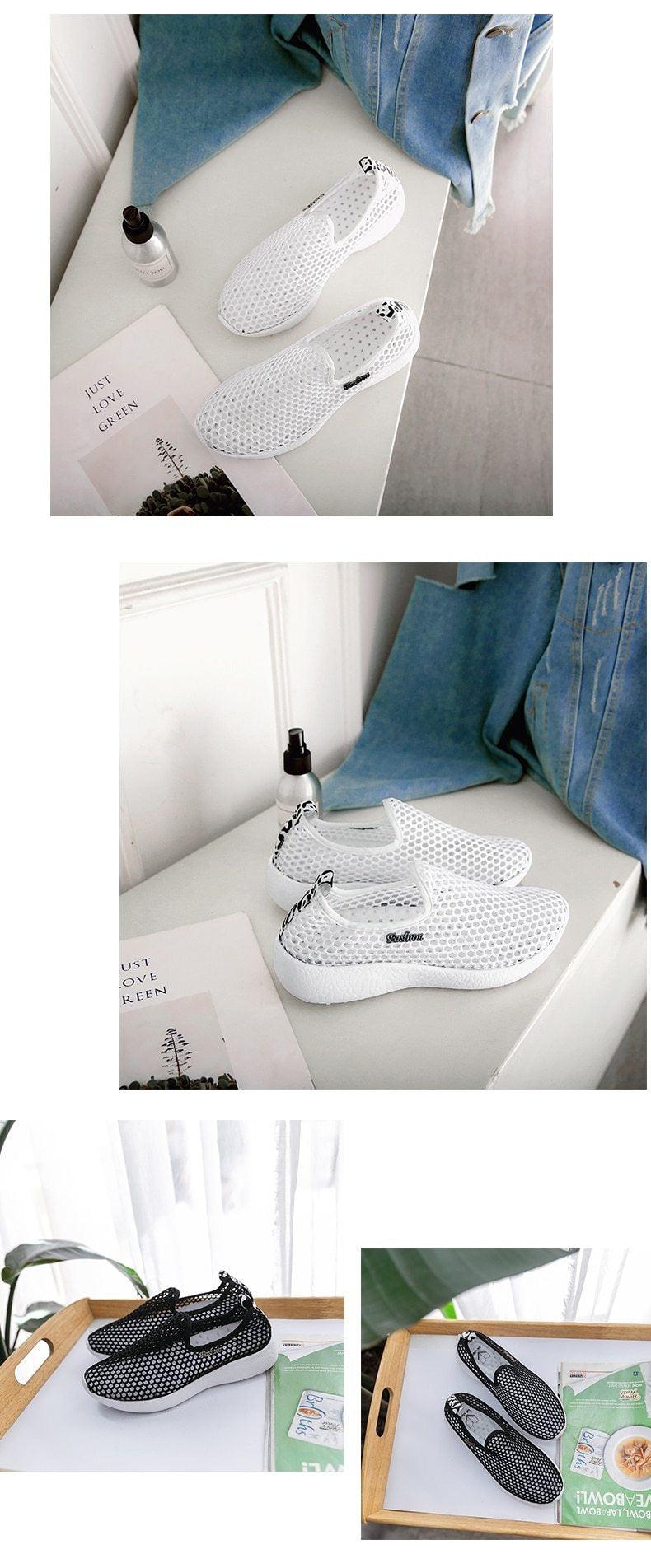 Chaussures de sport en maille respirante pour femmes Chaussures de sport tendance douces et confortables Chaussures de sport à enfiler tendance Semelle souple respirante Confortables Chaussures de course et de marche
