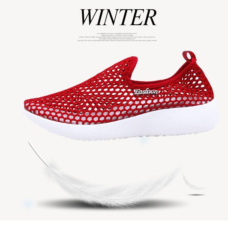 Chaussures de sport en maille respirante pour femmes Chaussures de sport tendance douces et confortables Chaussures de sport à enfiler tendance Semelle souple respirante Confortables Chaussures de course et de marche
