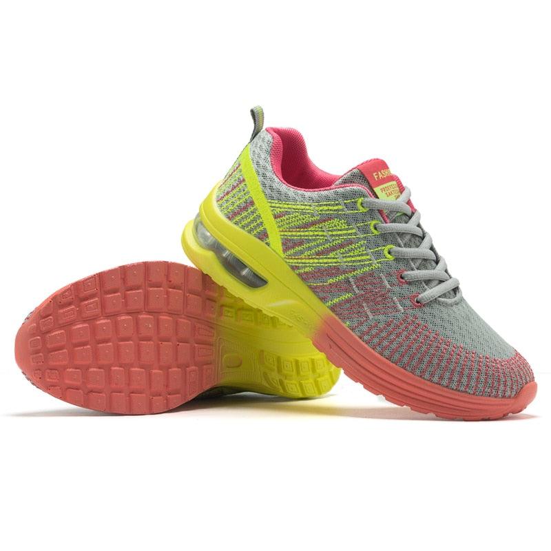 Chaussures de sport pour femmes, baskets de course, respirantes, à lacets, ajourées, pour femmes, baskets de mode légères et respirantes, chaussures de marche antidérapantes, baskets de sport à la mode