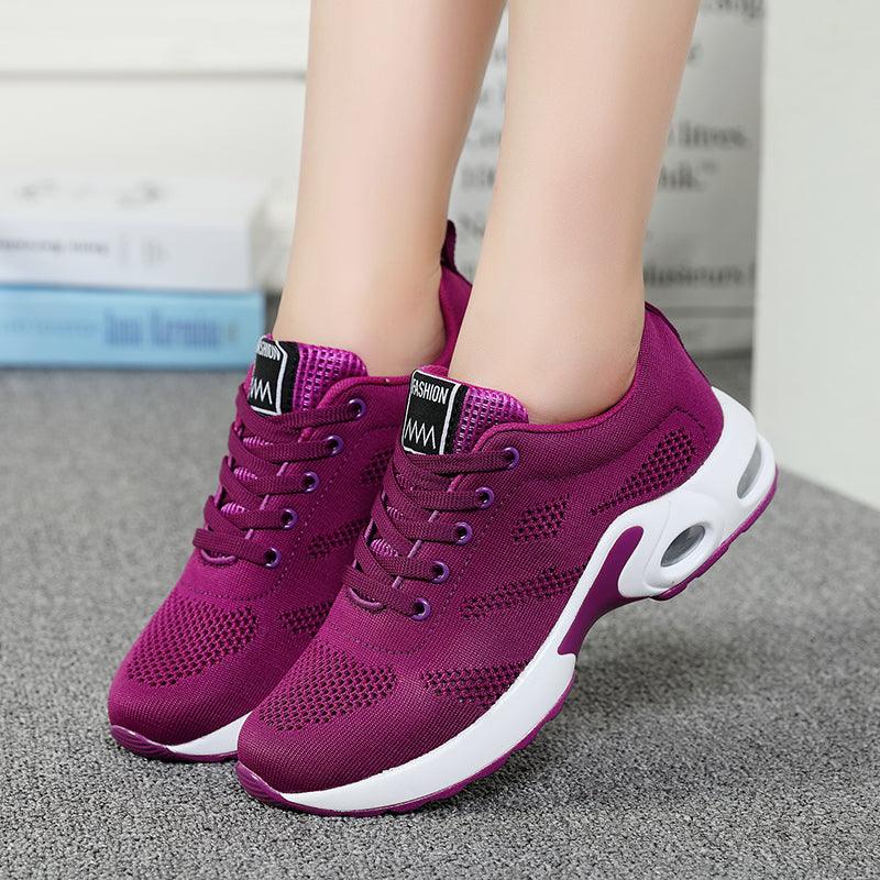 Chaussures de sport pour femmes, baskets de course, respirantes, à lacets, ajourées, pour femmes, baskets de mode légères et respirantes, chaussures de marche antidérapantes, baskets de sport à la mode