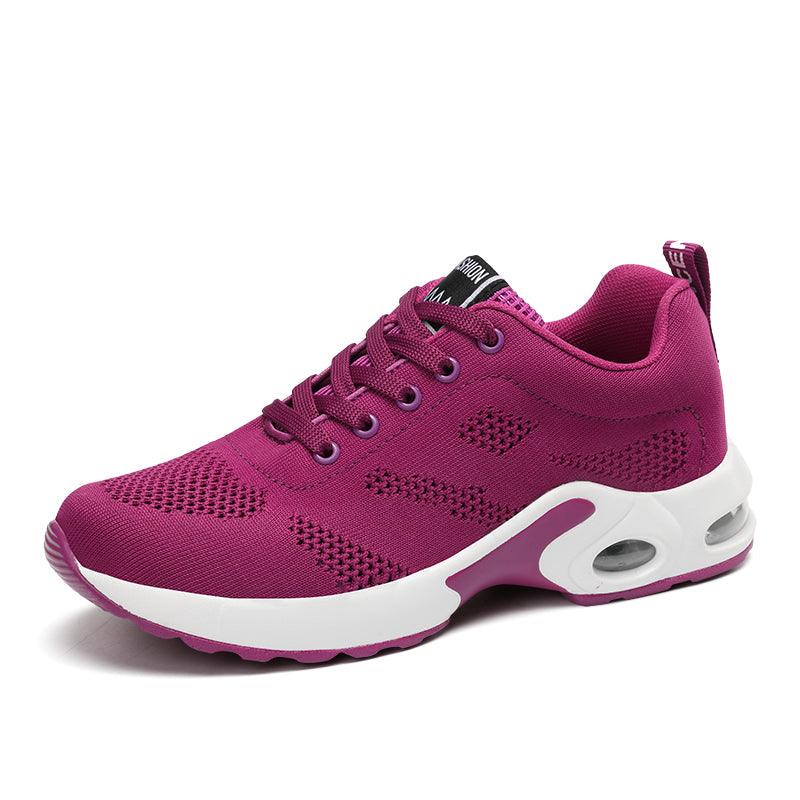 Chaussures de sport pour femmes, baskets de course, respirantes, à lacets, ajourées, pour femmes, baskets de mode légères et respirantes, chaussures de marche antidérapantes, baskets de sport à la mode