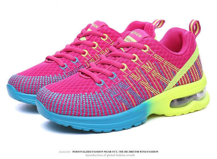 Chaussures de sport pour femmes, baskets de course, respirantes, à lacets, ajourées, pour femmes, baskets de mode légères et respirantes, chaussures de marche antidérapantes, baskets de sport à la mode