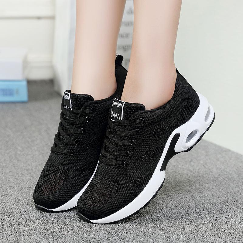 Chaussures de sport pour femmes, baskets de course, respirantes, à lacets, ajourées, pour femmes, baskets de mode légères et respirantes, chaussures de marche antidérapantes, baskets de sport à la mode