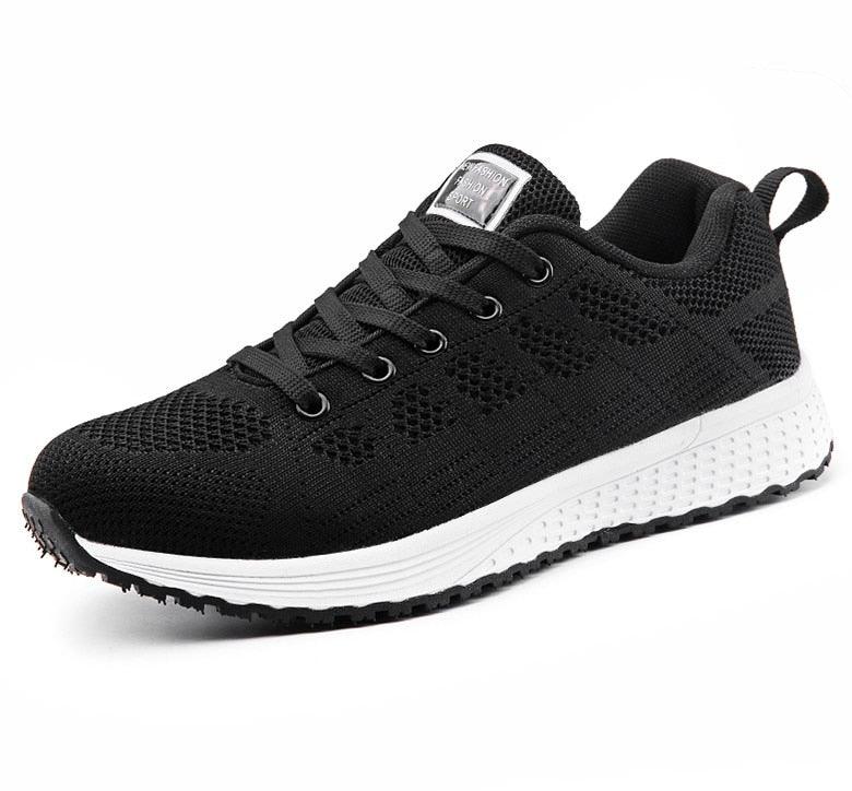Chaussures décontractées de sport pour femme, à la mode, respirantes, en maille, plates, pour la gym, vulcanisées, pour la marche, légères, confortables et tendance.