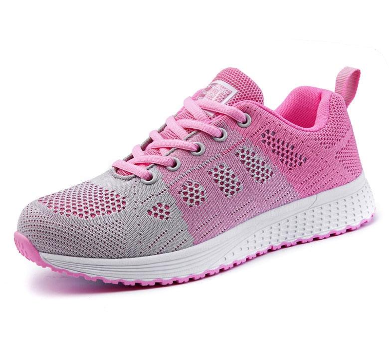 Chaussures décontractées de sport pour femme, à la mode, respirantes, en maille, plates, pour la gym, vulcanisées, pour la marche, légères, confortables et tendance.