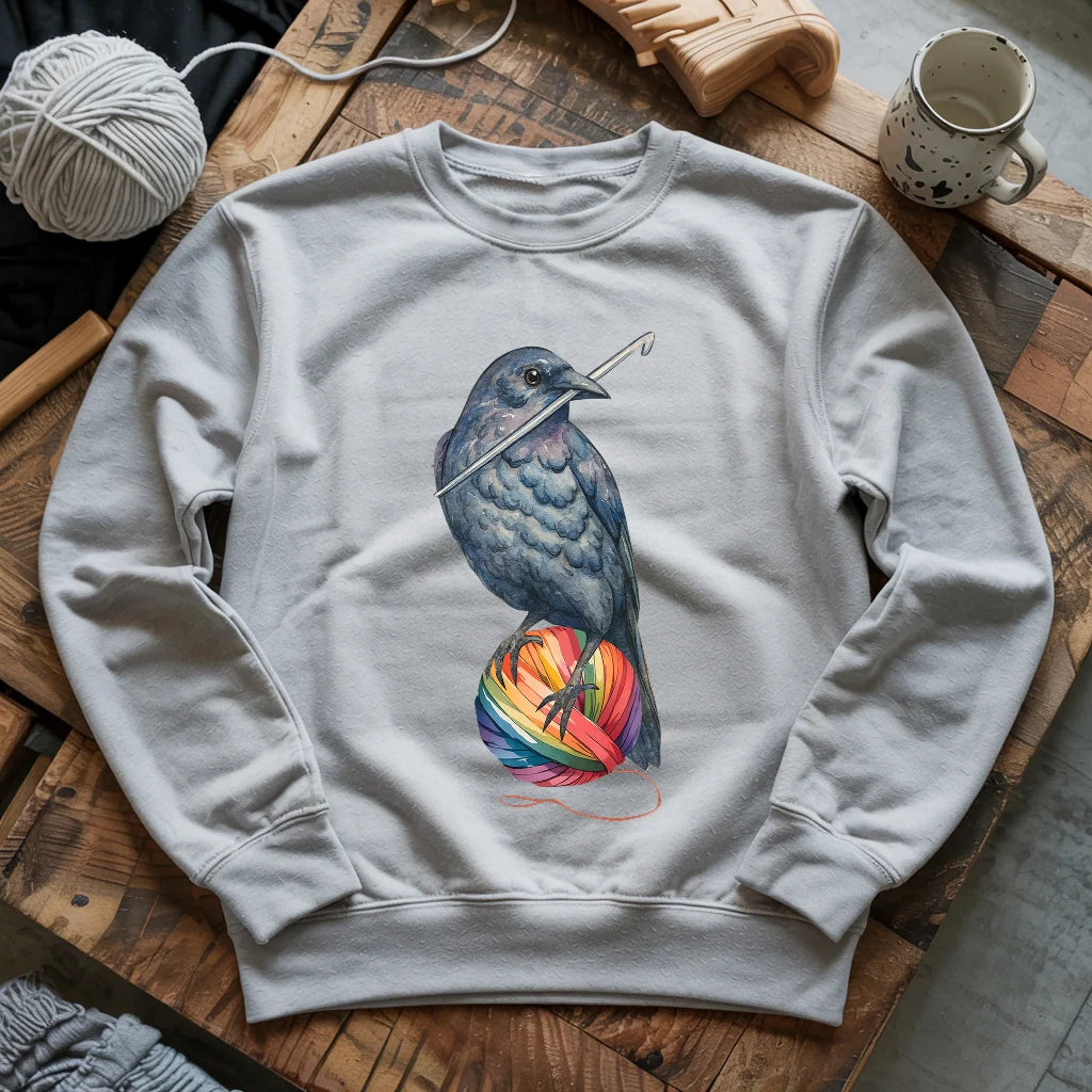 Sweat-shirt Corbeau au Crochet