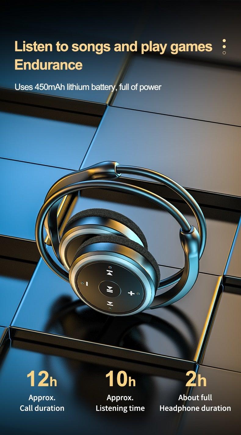 Écouteurs de sport sans fil avec lecteur de musique intégré, étanches à la sueur, radio FM, casque sans fil Bluetooth, écouteurs Bluetooth 5.0 pour le sport, l'extérieur, l'entraînement, mains libres pour la course à pied