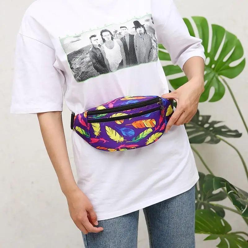 Sports Course Élégant Ceinture de Taille Sac Poitrine Imprimé Coloré Bandoulière Sac de Poitrine à la Mode Nouveau Sac de Poitrine de Voyage et d'Extérieur