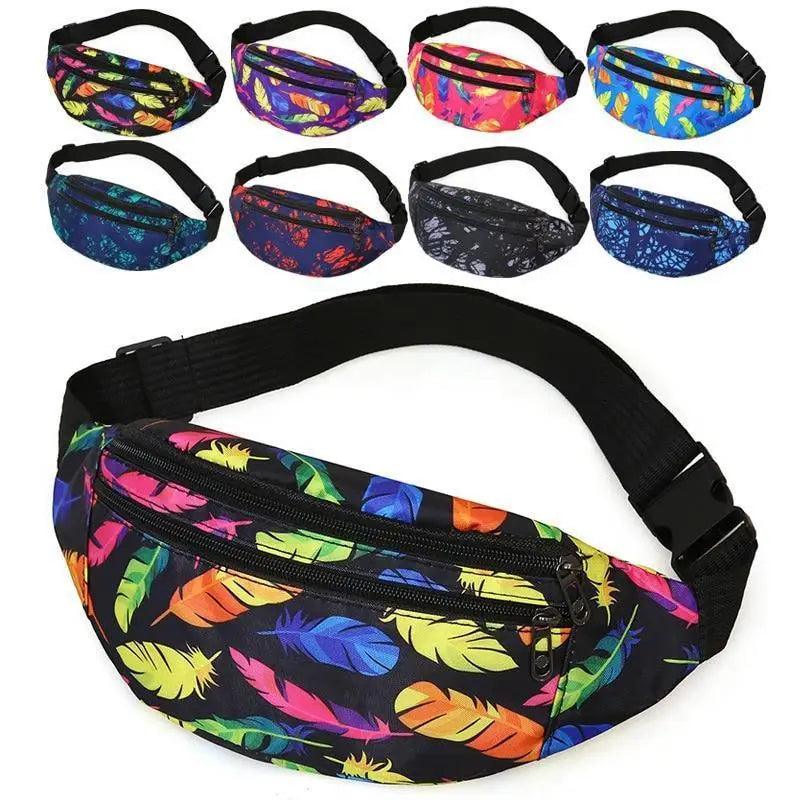 Sports Course Élégant Ceinture de Taille Sac Poitrine Imprimé Coloré Bandoulière Sac de Poitrine à la Mode Nouveau Sac de Poitrine de Voyage et d'Extérieur