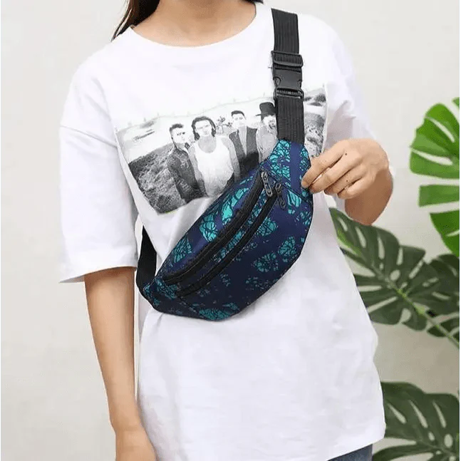 Sports Course Élégant Ceinture de Taille Sac Poitrine Imprimé Coloré Bandoulière Sac de Poitrine à la Mode Nouveau Sac de Poitrine de Voyage et d'Extérieur