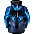Sweatshirts à Capuche Couple Homme et Femme Impression Numérique 3D Printemps et Été Motif Animal Nouveauté Sweatshirt avec Poches pour Adultes Femmes Hommes