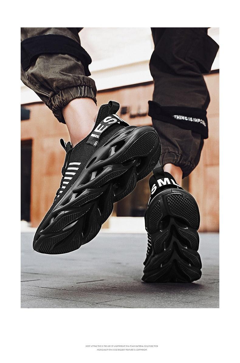 Baskets respirantes pour hommes printemps maille chaussures décontractées motif lame baskets Tenis été blanc extérieur course tennis lame baskets sport mode confortables décontractées gym