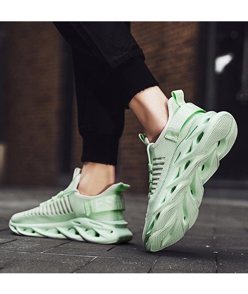 Baskets respirantes pour hommes printemps maille chaussures décontractées motif lame baskets Tenis été blanc extérieur course tennis lame baskets sport mode confortables décontractées gym