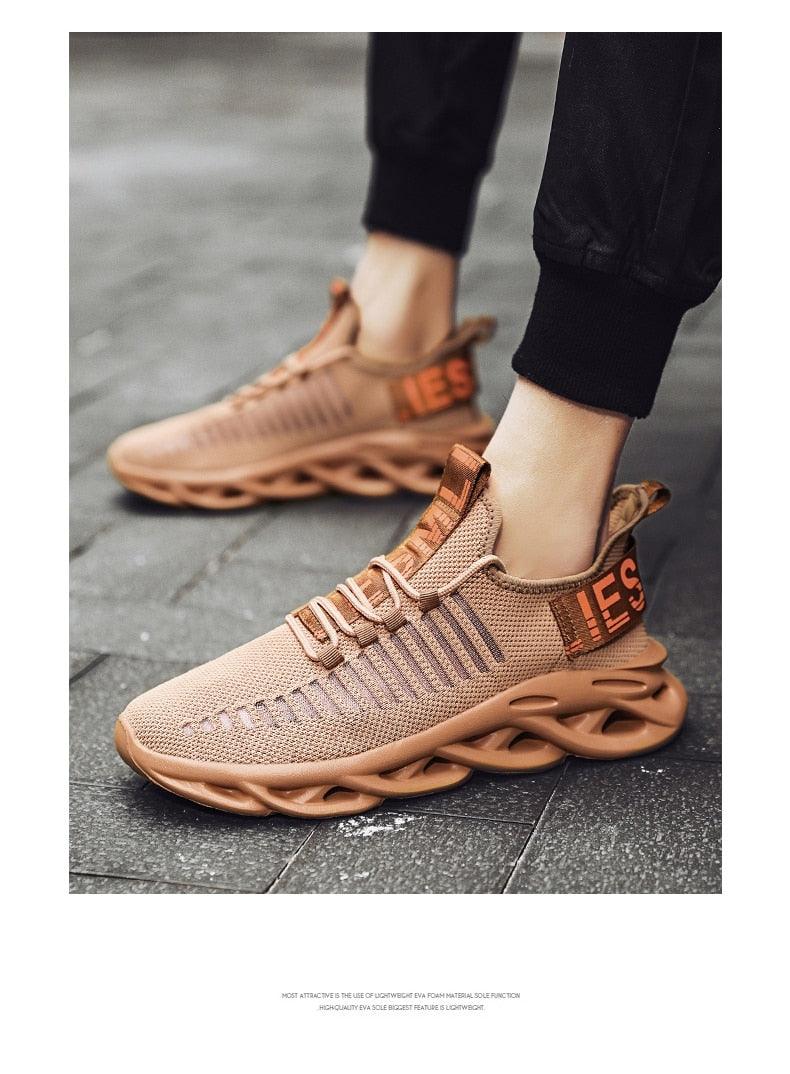 Baskets respirantes pour hommes printemps maille chaussures décontractées motif lame baskets Tenis été blanc extérieur course tennis lame baskets sport mode confortables décontractées gym