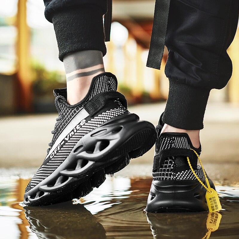 Baskets respirantes pour hommes printemps maille chaussures décontractées motif lame baskets Tenis été blanc extérieur course tennis lame baskets sport mode confortables décontractées gym