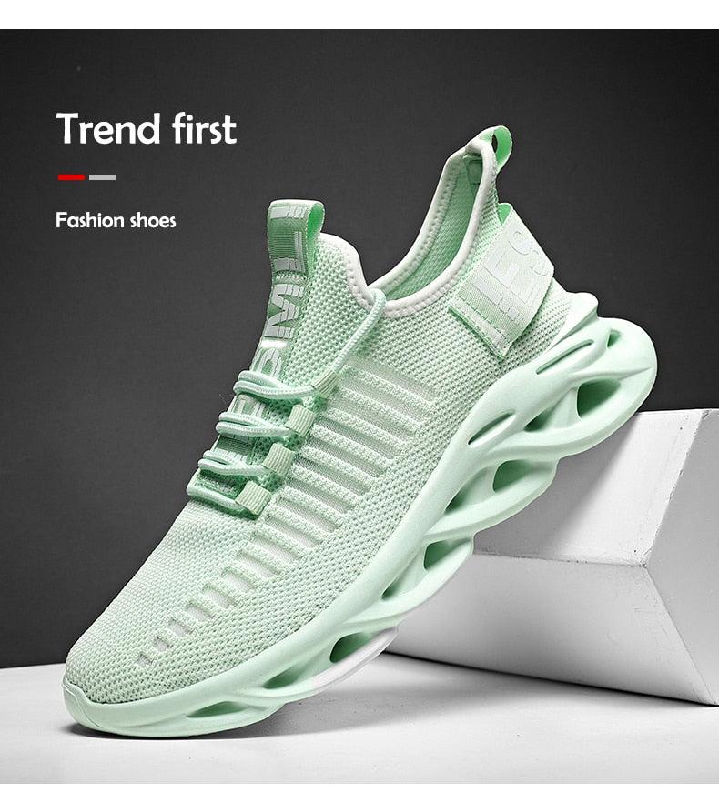 Baskets respirantes pour hommes printemps maille chaussures décontractées motif lame baskets Tenis été blanc extérieur course tennis lame baskets sport mode confortables décontractées gym