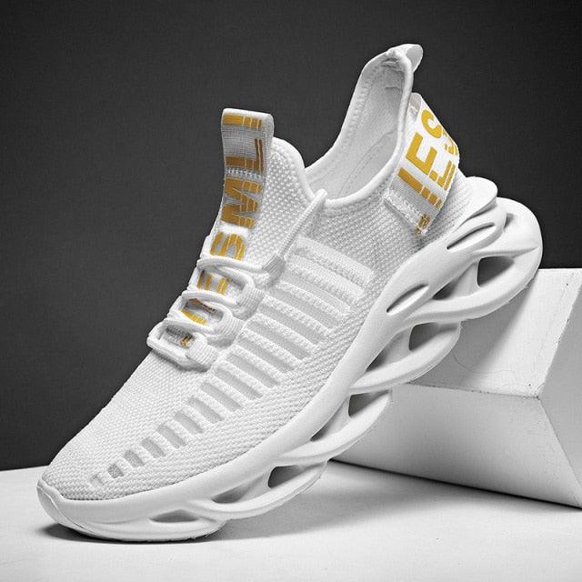 Baskets respirantes pour hommes printemps maille chaussures décontractées motif lame baskets Tenis été blanc extérieur course tennis lame baskets sport mode confortables décontractées gym