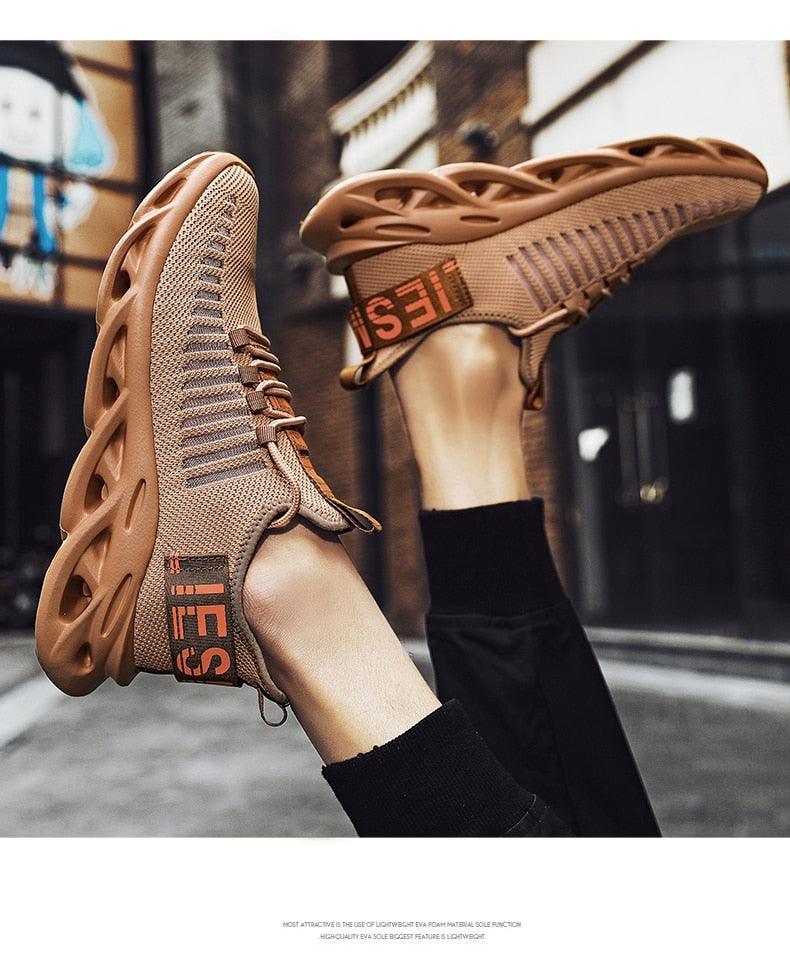 Baskets respirantes pour hommes printemps maille chaussures décontractées motif lame baskets Tenis été blanc extérieur course tennis lame baskets sport mode confortables décontractées gym