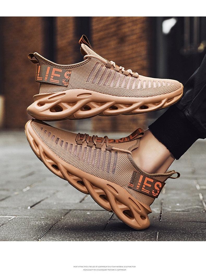 Baskets respirantes pour hommes printemps maille chaussures décontractées motif lame baskets Tenis été blanc extérieur course tennis lame baskets sport mode confortables décontractées gym