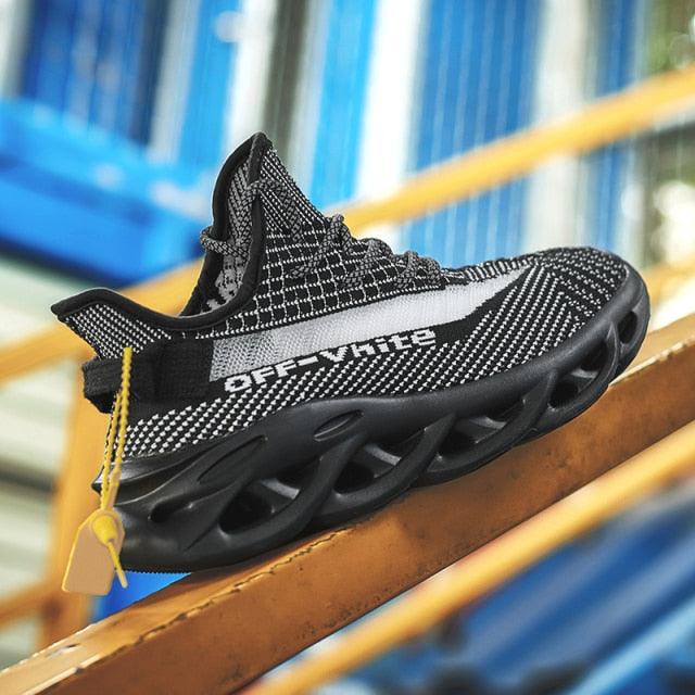 Baskets respirantes pour hommes printemps maille chaussures décontractées motif lame baskets Tenis été blanc extérieur course tennis lame baskets sport mode confortables décontractées gym