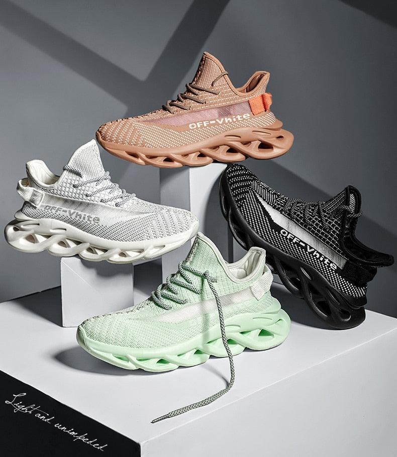 Baskets respirantes pour hommes printemps maille chaussures décontractées motif lame baskets Tenis été blanc extérieur course tennis lame baskets sport mode confortables décontractées gym