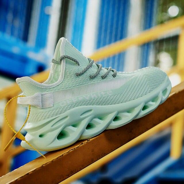 Baskets respirantes pour hommes printemps maille chaussures décontractées motif lame baskets Tenis été blanc extérieur course tennis lame baskets sport mode confortables décontractées gym