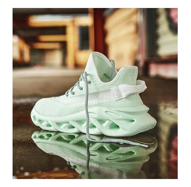 Baskets respirantes pour hommes printemps maille chaussures décontractées motif lame baskets Tenis été blanc extérieur course tennis lame baskets sport mode confortables décontractées gym