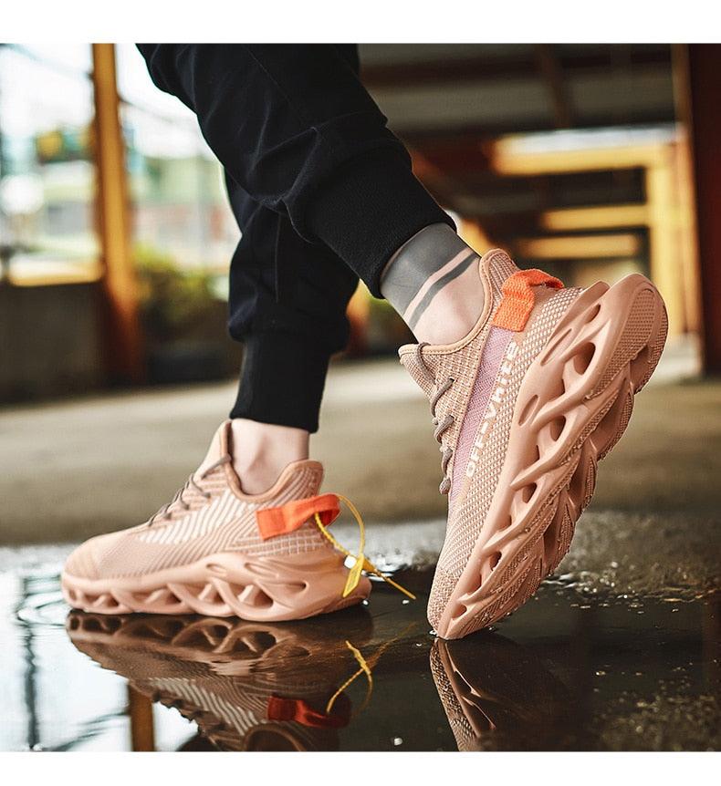 Baskets respirantes pour hommes printemps maille chaussures décontractées motif lame baskets Tenis été blanc extérieur course tennis lame baskets sport mode confortables décontractées gym