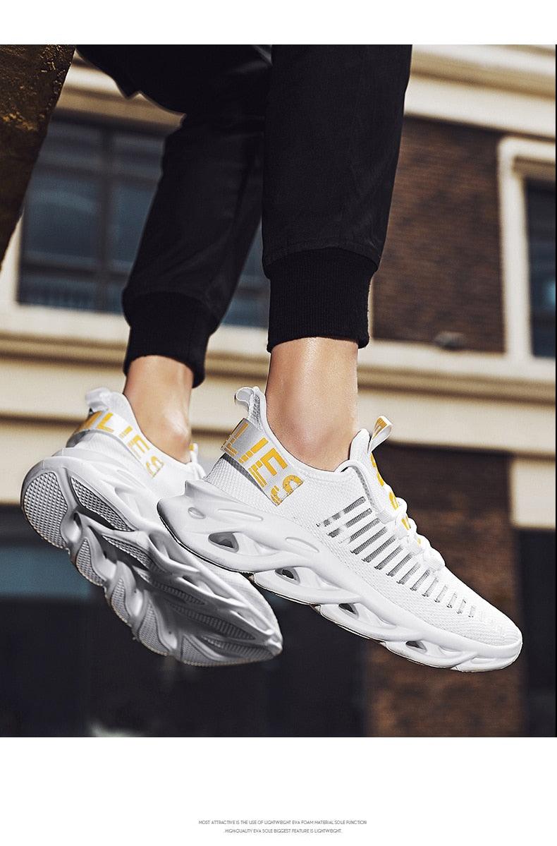 Baskets respirantes pour hommes printemps maille chaussures décontractées motif lame baskets Tenis été blanc extérieur course tennis lame baskets sport mode confortables décontractées gym