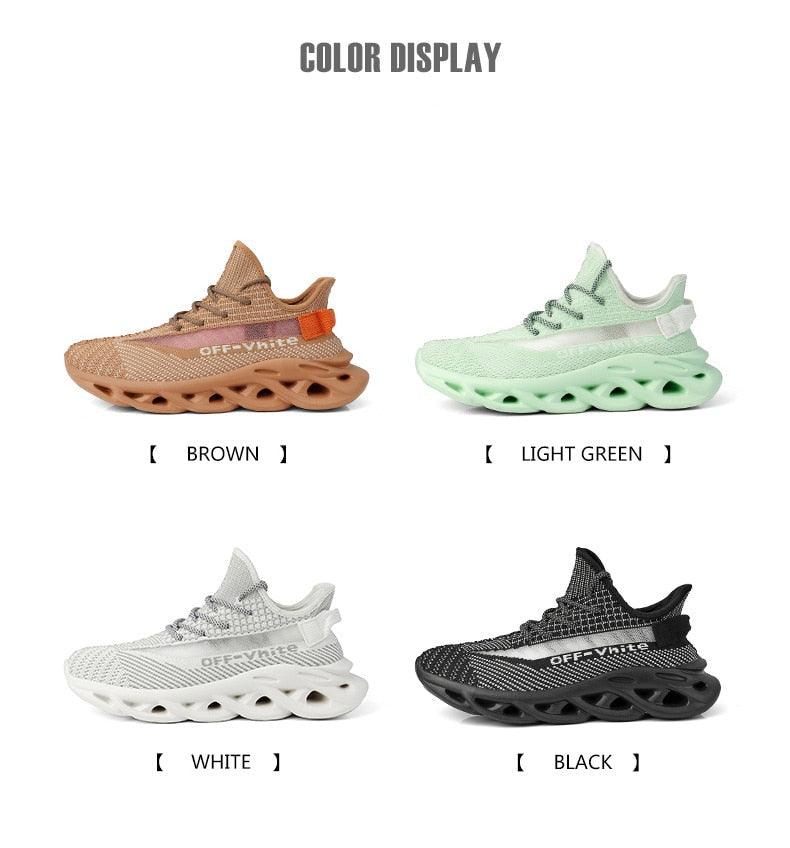 Baskets respirantes pour hommes printemps maille chaussures décontractées motif lame baskets Tenis été blanc extérieur course tennis lame baskets sport mode confortables décontractées gym