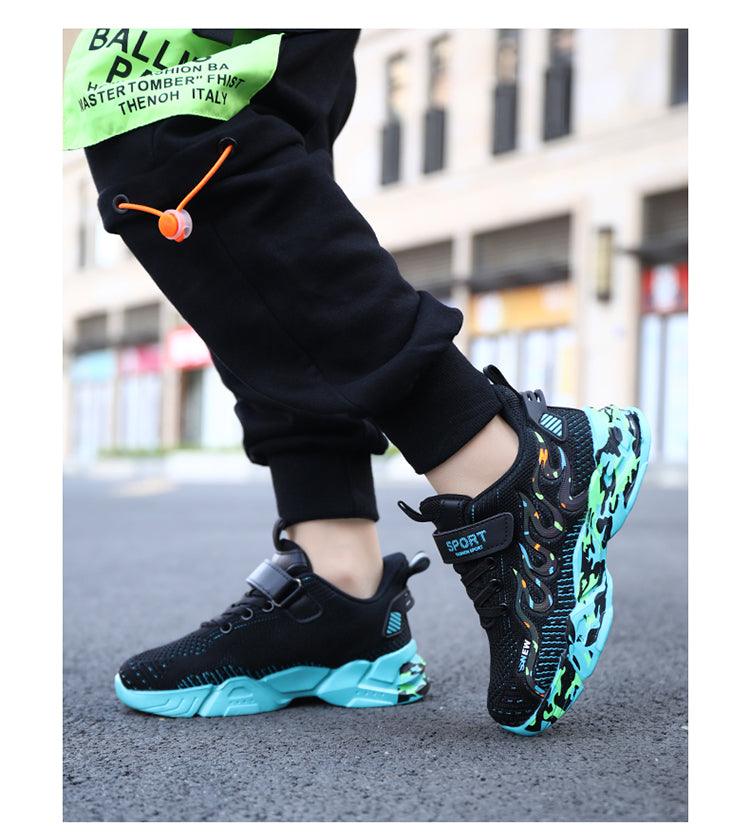Baskets Enfant de Printemps en Maille Respirante Chaussures de Sport d'Extérieur Confortables pour Garçons Chaussures de Course Respirantes Légères pour Enfants Chaussures de Sport Athlétiques Décontractées à la Mode