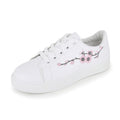 Baskets Respirantes Printemps Femme, Chaussures à Plateforme en Cuir pour Femme, Baskets Décontractées à Lacets, Baskets Blanches Tendance, Baskets à Plateforme en Cuir PU Blanc pour Femme, Baskets de Marche à Lacets