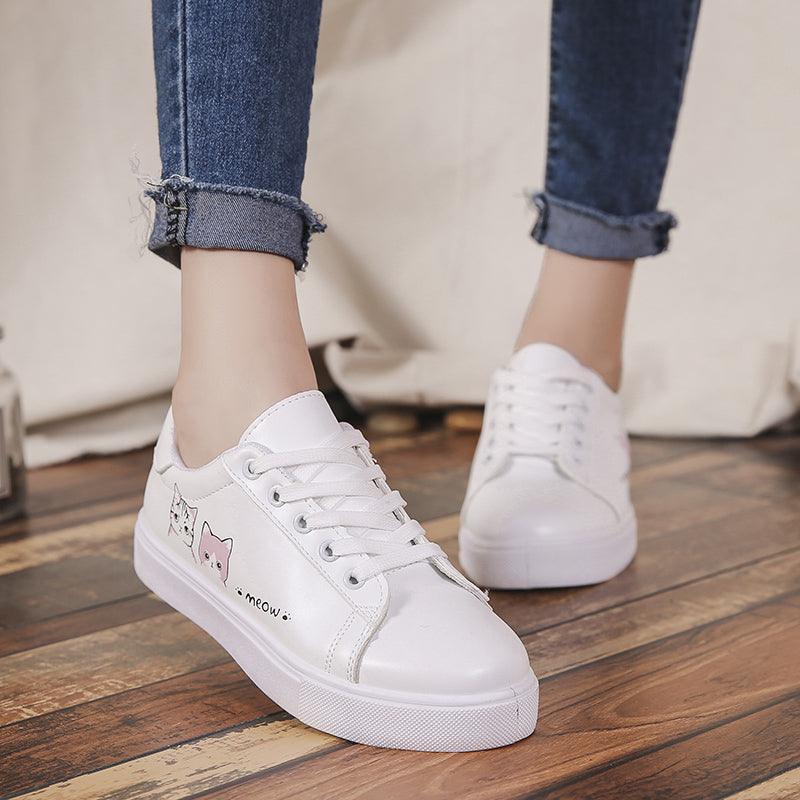 Baskets Respirantes Printemps Femme, Chaussures à Plateforme en Cuir pour Femme, Baskets Décontractées à Lacets, Baskets Blanches Tendance, Baskets à Plateforme en Cuir PU Blanc pour Femme, Baskets de Marche à Lacets