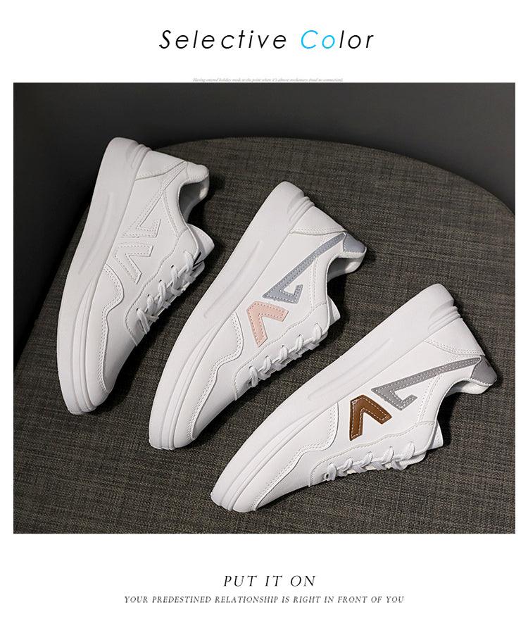 Baskets Respirantes Printemps Femme, Chaussures à Plateforme en Cuir pour Femme, Baskets Décontractées à Lacets, Baskets Blanches Tendance, Baskets à Plateforme en Cuir PU Blanc pour Femme, Baskets de Marche à Lacets