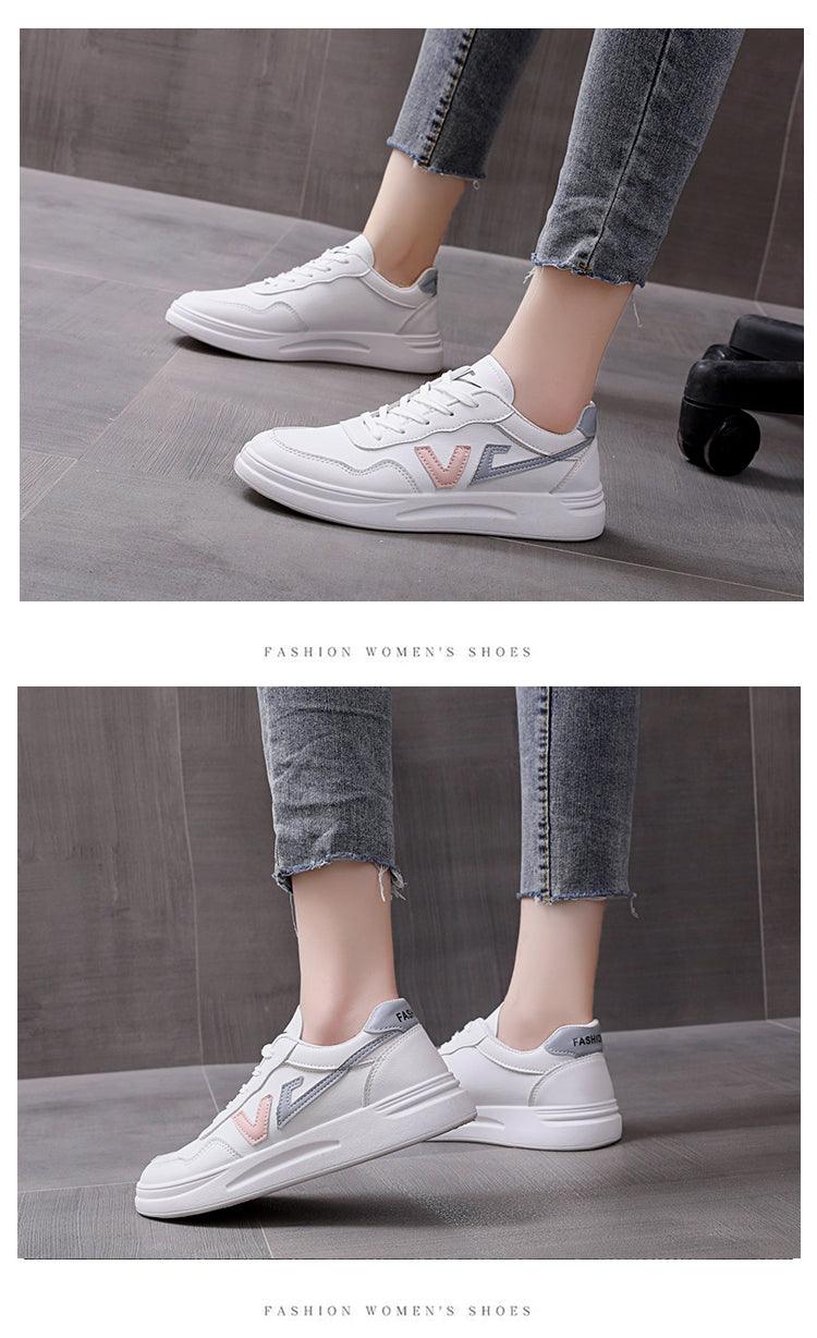 Baskets Respirantes Printemps Femme, Chaussures à Plateforme en Cuir pour Femme, Baskets Décontractées à Lacets, Baskets Blanches Tendance, Baskets à Plateforme en Cuir PU Blanc pour Femme, Baskets de Marche à Lacets