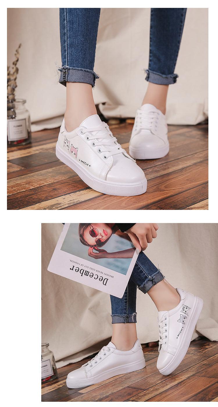 Baskets Respirantes Printemps Femme, Chaussures à Plateforme en Cuir pour Femme, Baskets Décontractées à Lacets, Baskets Blanches Tendance, Baskets à Plateforme en Cuir PU Blanc pour Femme, Baskets de Marche à Lacets
