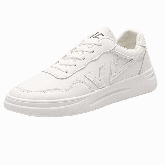 Baskets Respirantes Printemps Femme, Chaussures à Plateforme en Cuir pour Femme, Baskets Décontractées à Lacets, Baskets Blanches Tendance, Baskets à Plateforme en Cuir PU Blanc pour Femme, Baskets de Marche à Lacets