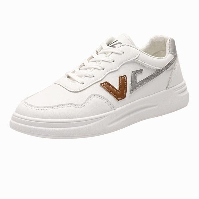 Baskets Respirantes Printemps Femme, Chaussures à Plateforme en Cuir pour Femme, Baskets Décontractées à Lacets, Baskets Blanches Tendance, Baskets à Plateforme en Cuir PU Blanc pour Femme, Baskets de Marche à Lacets