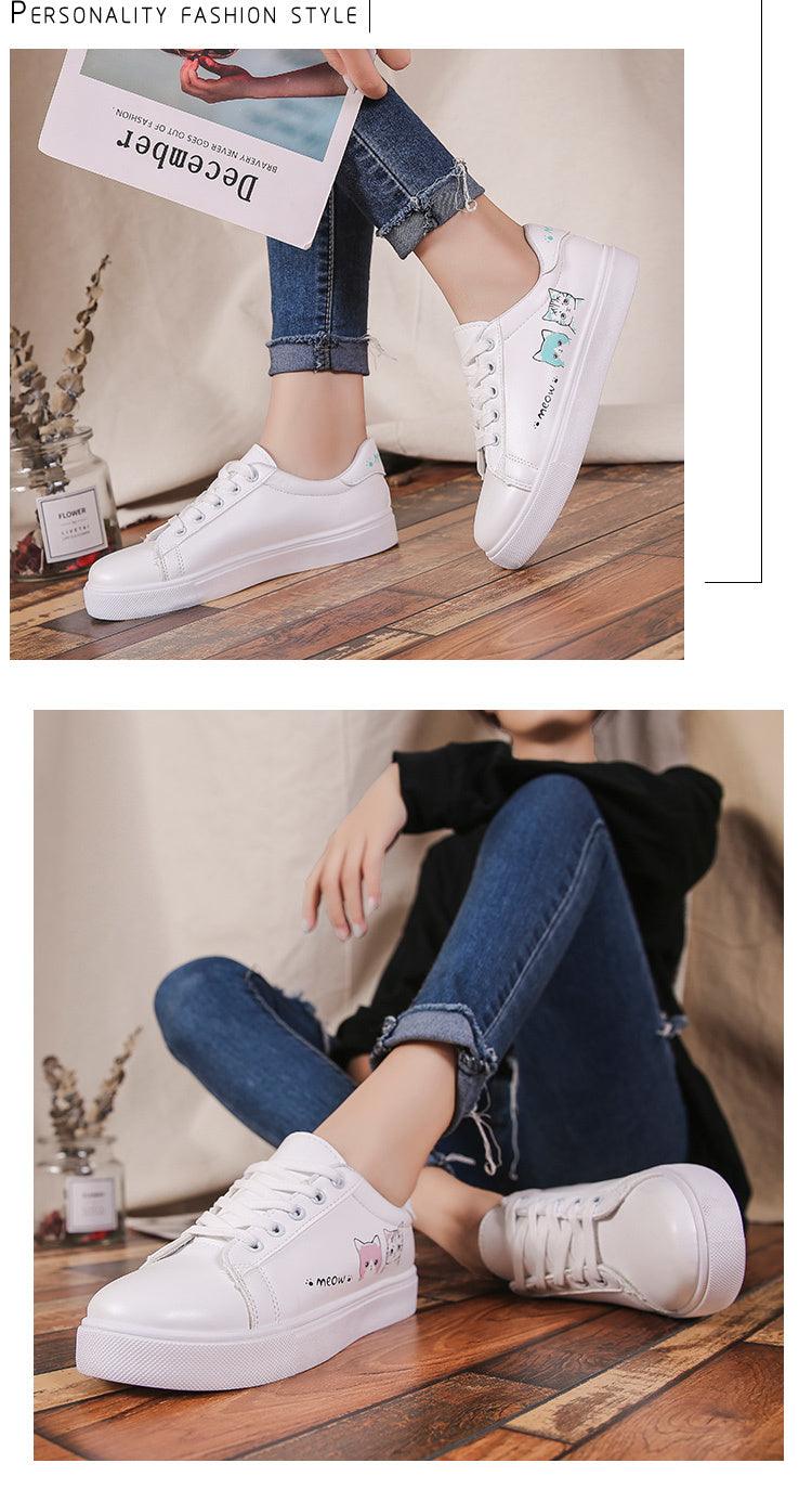 Baskets Respirantes Printemps Femme, Chaussures à Plateforme en Cuir pour Femme, Baskets Décontractées à Lacets, Baskets Blanches Tendance, Baskets à Plateforme en Cuir PU Blanc pour Femme, Baskets de Marche à Lacets