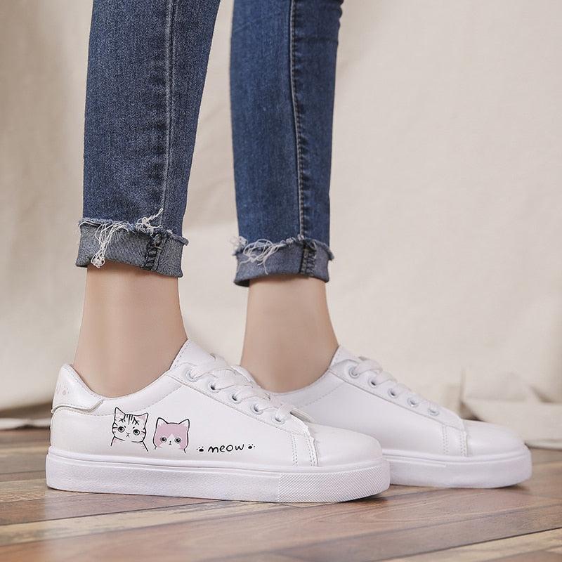 Baskets Respirantes Printemps Femme, Chaussures à Plateforme en Cuir pour Femme, Baskets Décontractées à Lacets, Baskets Blanches Tendance, Baskets à Plateforme en Cuir PU Blanc pour Femme, Baskets de Marche à Lacets