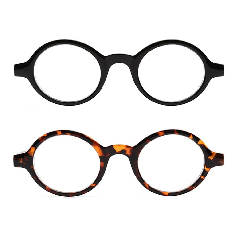 Lunettes de lecture à charnière à ressort, style rond, pour femmes et hommes, loupe à dioptrie, lunettes noires, lunettes de soleil pour dames, monture petite