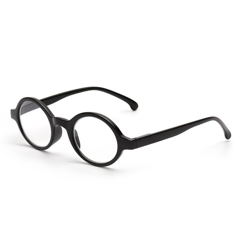 Lunettes de lecture à charnière à ressort, style rond, pour femmes et hommes, loupe à dioptrie, lunettes noires, lunettes de soleil pour dames, monture petite