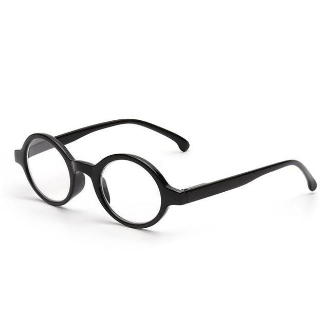 Lunettes de lecture à charnière à ressort, style rond, pour femmes et hommes, loupe à dioptrie, lunettes noires, lunettes de soleil pour dames, monture petite