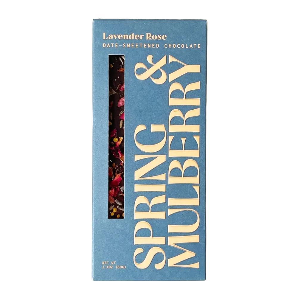 Spring & Mulberry - Chocolat Noir Édulcoré aux Dattes « Lavande Rose » (57g)