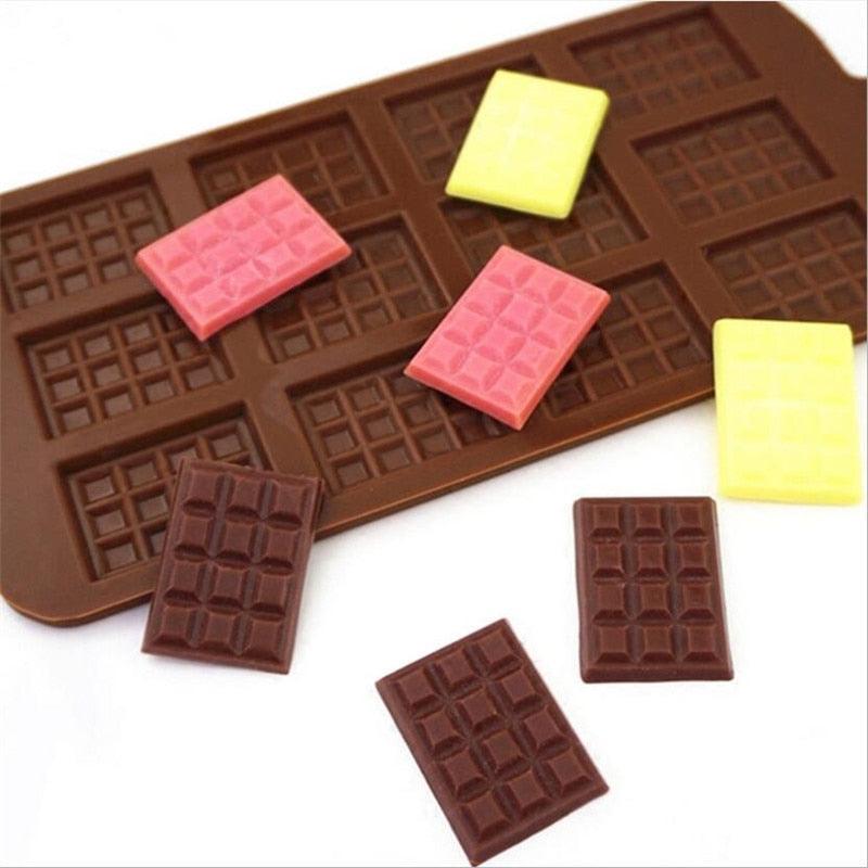 Moule carré en silicone pour chocolat, gâteau, savon, glaçons, pâtisserie, décoration de gâteaux, fondant, café, bonbons, chocolat en morceaux