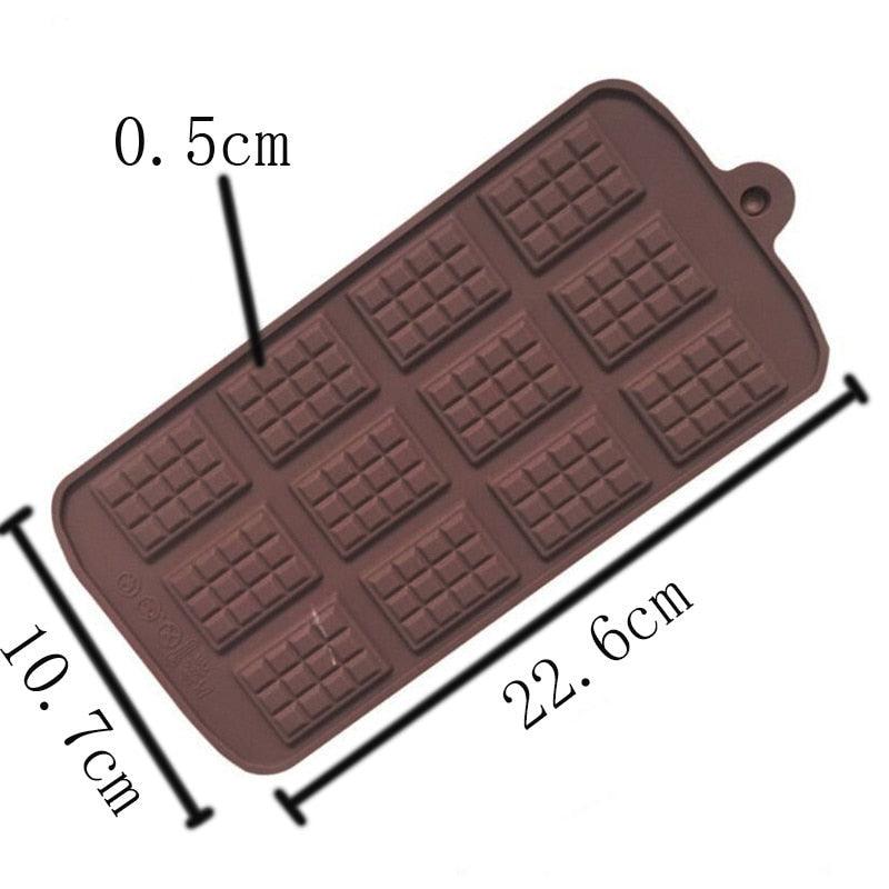 Moule carré en silicone pour chocolat, gâteau, savon, glaçons, pâtisserie, décoration de gâteaux, fondant, café, bonbons, chocolat en morceaux