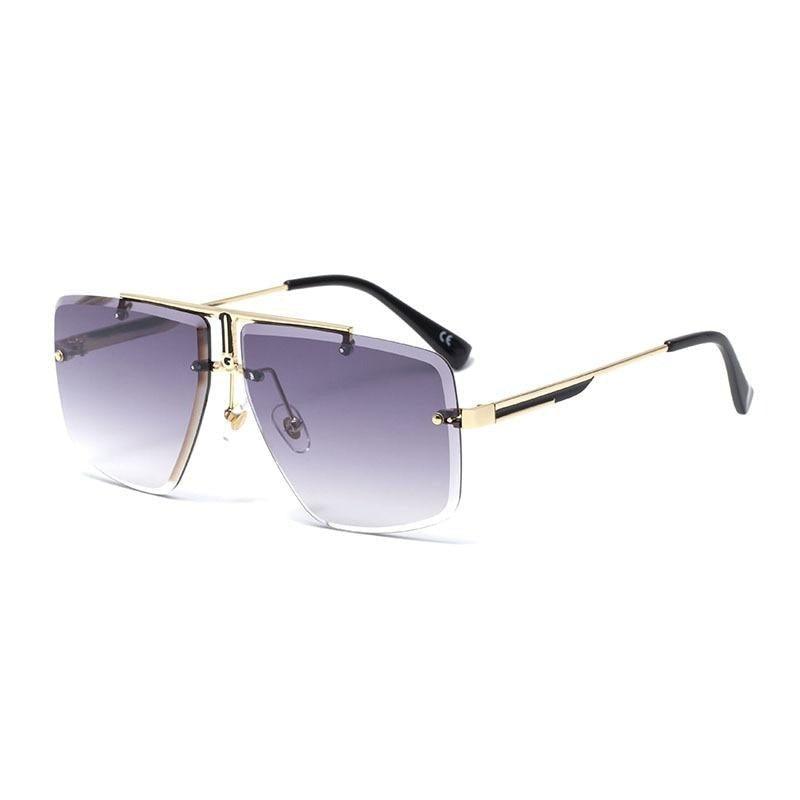 Lunettes de soleil carrées pour hommes, classiques, surdimensionnées, pour hommes et femmes, nouveau style streetwear à la mode, lunettes de soleil sans monture, nouvelles lunettes de soleil carrées populaires pour hommes et femmes