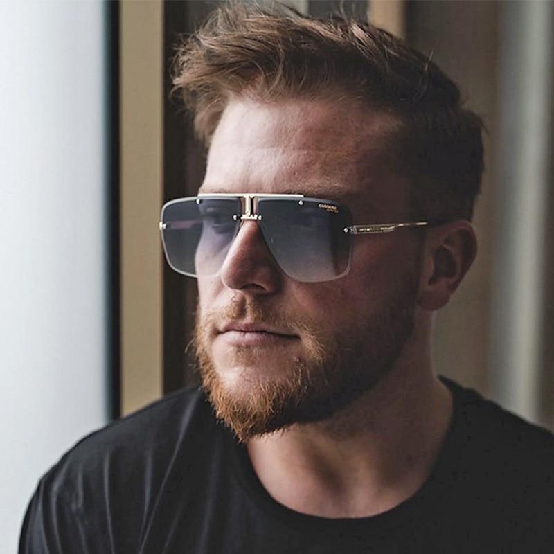 Lunettes de soleil carrées pour hommes, classiques, surdimensionnées, pour hommes et femmes, nouveau style streetwear à la mode, lunettes de soleil sans monture, nouvelles lunettes de soleil carrées populaires pour hommes et femmes