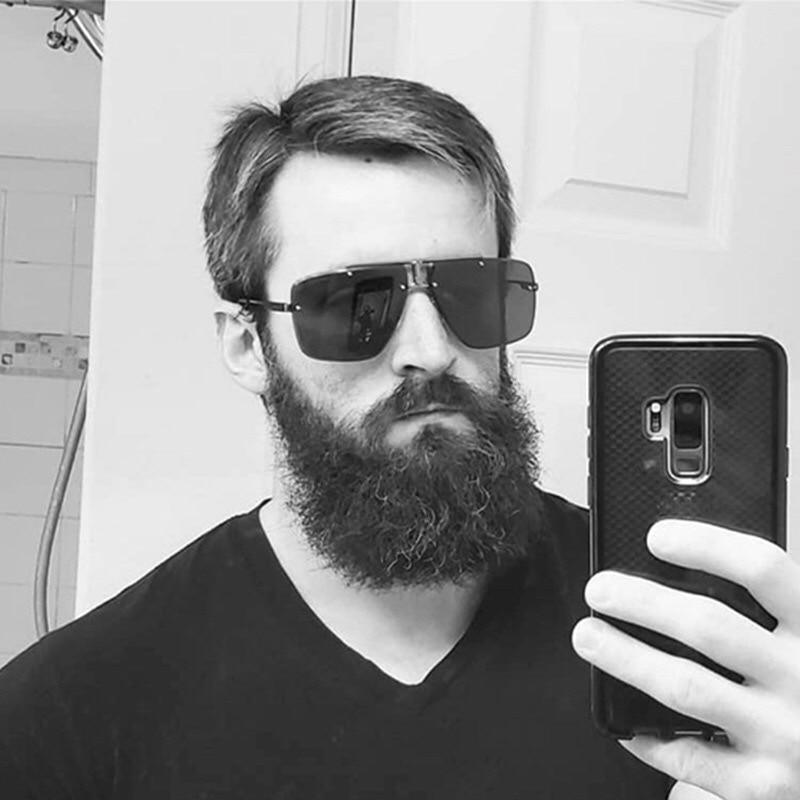 Lunettes de soleil carrées pour hommes, classiques, surdimensionnées, pour hommes et femmes, nouveau style streetwear à la mode, lunettes de soleil sans monture, nouvelles lunettes de soleil carrées populaires pour hommes et femmes